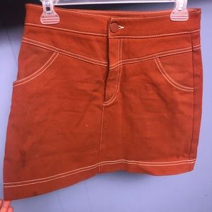 Burnt orange mini skirt